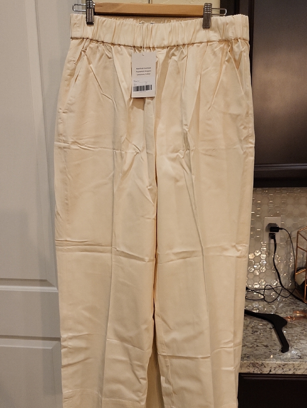 NWT Everlane Cream Easy Pant Sz XL
